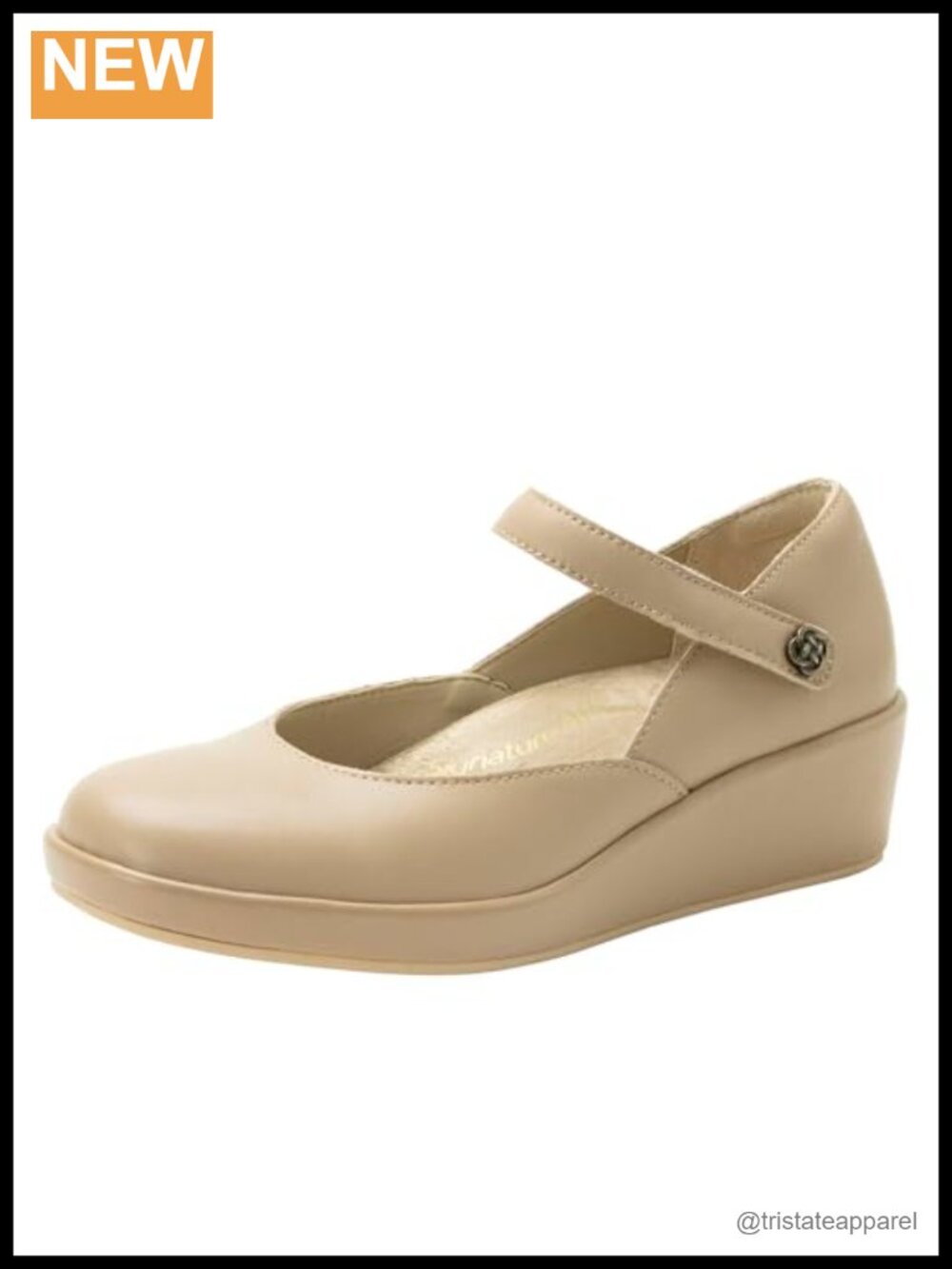 Alegria Leather Wedge Mary Jane Pump Arch Support Slip Resistant